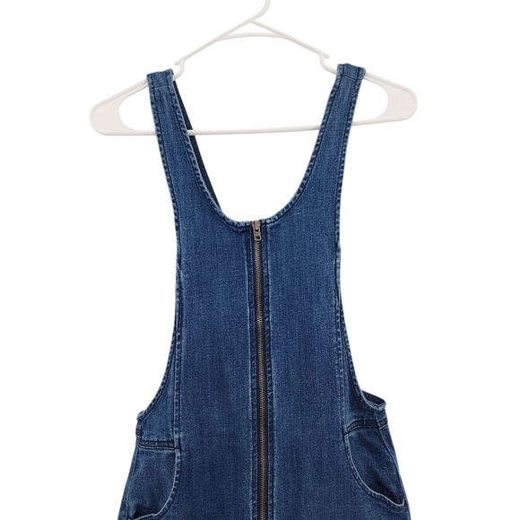 Free People Women's Zip Front Tapered Leg Denim Dungarees - Picture 2 of 10